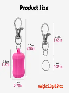 Portable Clip-On Lip Balm Keychain Cap, Women's Versatile Storage Accessory, Fashion Trend Jewelry Charm, Plaid Pattern, Alloy Chain