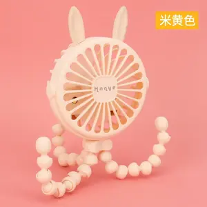 Portable Clip-On Stroller Fan - USB Rechargeable Handheld Electric Fan for Outdoor Use, 600mAh Battery, 3 Speed Settings, Ideal for Babies and Home Use