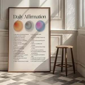 MUSTANGHOCKEY Inspiring Daily Affirmation Wall Art Poster Unframed For Motivational Spaces In Various Sizes