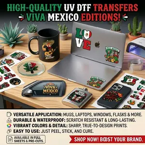 Mexican UV DTF Sticker - 20 Mexican UV DTF Stickers for Decoration/ Random Design