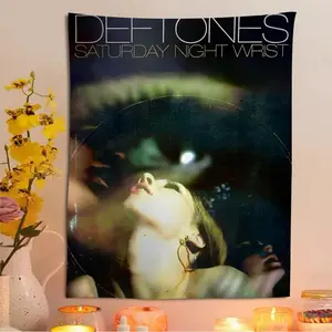 Hop Singer Star Deftones Music Colorful Tapestry Wall Hanging Hanging Tarot Hippie Wall Rugs Dorm Home Decor,Polyester fabric,Birthday/ Valentine's Day/ Boyfriend Girlfriend /Christmas/Halloween GiftsGift,And As a Birthday Present for Famil