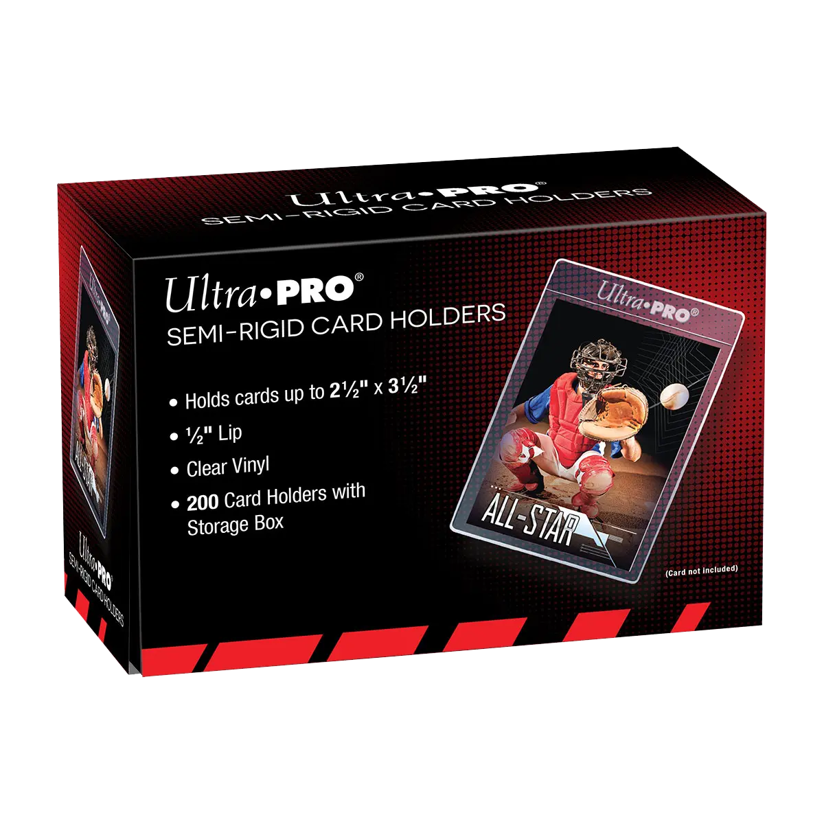 Ultra PRO 1/2" Lip Semi-Rigid Card Holders 200ct for Standard Size Cards Clear PVC Protection for Trading & Gaming Cards