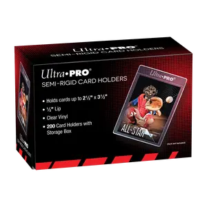 Ultra PRO 1/2" Lip Semi-Rigid Card Holders 200ct for Standard Size Cards Clear PVC Protection for Trading & Gaming Cards
