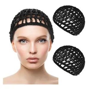 Wig Cap for Long Thick Hair, Adjustable Mesh Net Cap for Braided Wigs, Crochet, Sew-In Weave, Fishnet Wig Making Cap with Grip Headband