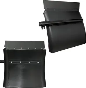 Black Poly Quarter Fenders for Semi Trucks 24inch Mud Flap Hanger 1 Pair Left & Right Heavy Duty Auto Accessories Fender Kit (Black Poly)