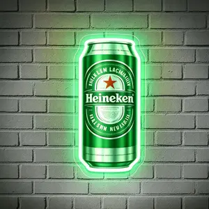 Heineken Beer Can Acrylic Neon Sign – USB Powered Dimmable Green Decorative Wall Light for Gaming Rooms, American Bars, Pubs & Restaurant Decor