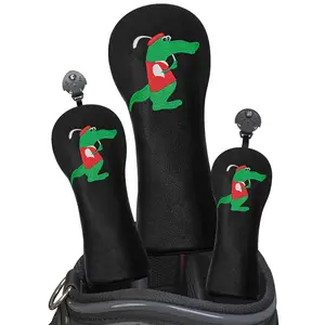 Golf Club Head Cover with Crocodile Design Style, Suitable for Driver Fairway Wood Hybrid, Worthy Golf Club Protector Golf Accessory for Outdoor Sports Enthusiasts