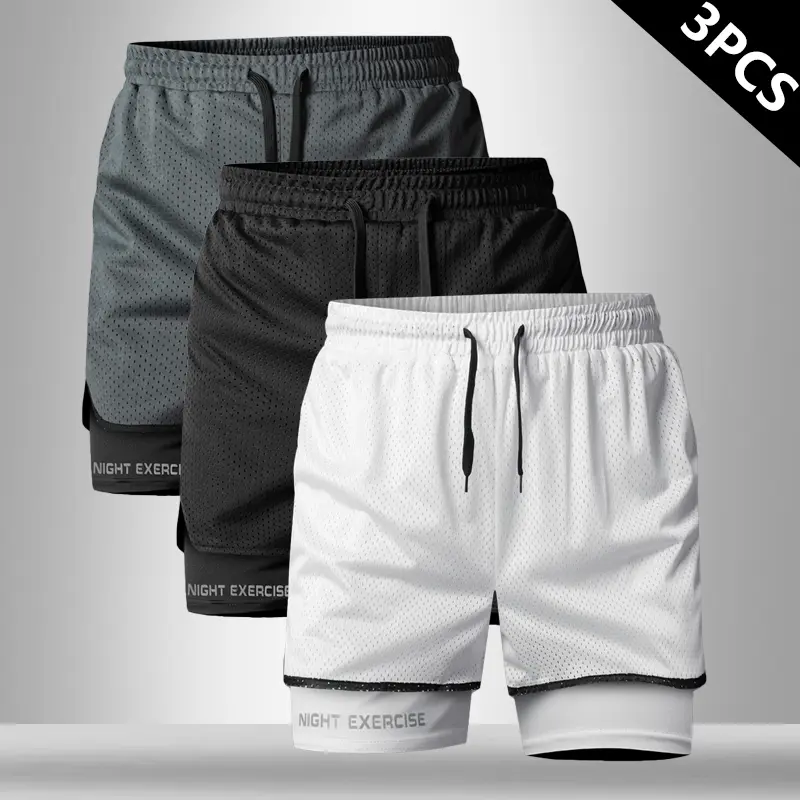 Men's Casual Athletic Shorts, Elastic Waistband Mesh Breathable Fabric Shorts with Fashion Reflective Letter Print, Summer Gym Shorts for Running, Soccer & Outdoor Activities Summervibes