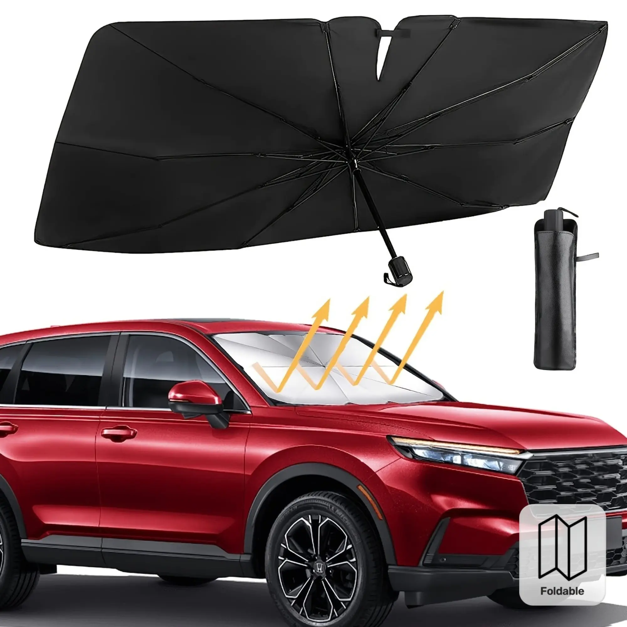 Foldable Car Sunshade, Multi-Layer UV Protection and Heat Insulation, Windshield Cover for Cars and SUVs, Car Accessories