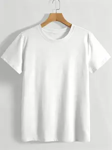 Versatile Cotton T-Shirt For  Women Plain White Design Perfect For Everyday Wear And Summer Outfits Ideal Gift For Friends And Family(t-shirt Only