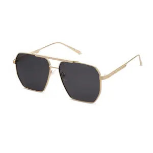 SOJOS Retro Oversized Square Polarized Sunglasses for Women and Men Vintage Shades UV400 Classic Large Metal Sun Glasses