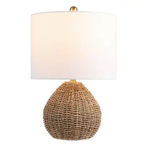 Kona 20.5" Bohemian Classic Rattan/Iron LED Table Lamp Kona 20.5" Bohemian Classic Rattan/Iron LED Table Lamp