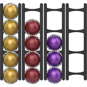 Coffee Pod Holder Compatible with Nespresso VertuoLine Capsules – 20-Pod Space-Saving Organizer for Wall, Cabinet, or Under-Counter Mount, Black