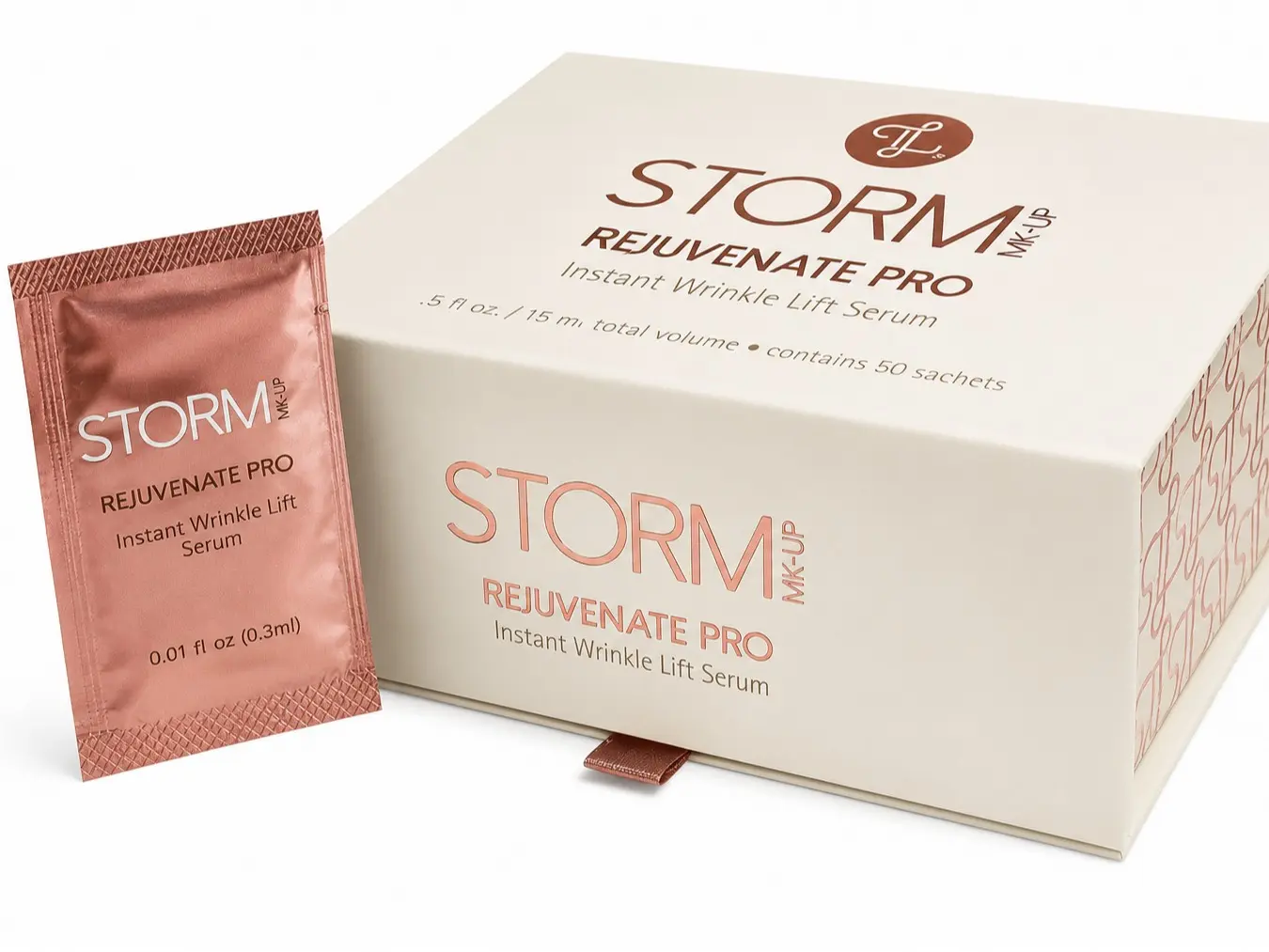 Storm mk-up® Rejuvinate Pro Instant Wrinkle Lift Serum (0.5 fl oz) - Vegan, Cruelty-Free, Organic, Flower & Cucumber-Infused Skin Repair Serum for Forehead, Under-Eye Concerns Powder, Gluten Free