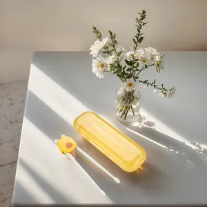 Animal Beginner Chopsticks Set 1 2 3 Stage Adjustable Length Utensil for Learning Playful Design Durable PP Material Smooth Finish Toddler Fork Spoon with Portable Storage Box for Travel Cartoon Bear Handle