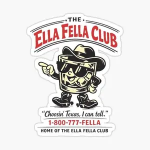 The Ella Fella Club Vintage Mascot Parody Sticker