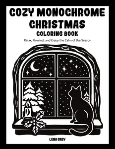 Cozy Monochrome Christmas Coloring Book for Adults:: 40 Hand-Drawn Illustrations for Relaxation, Stress Relief & Enjoying The Festive Season Mindfully - A One Color Holiday Experience!, Paperback