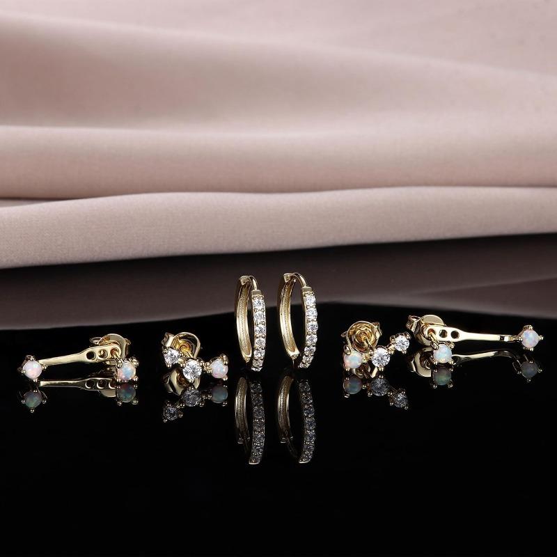 3 Pairs Earrings for Women , Earrings Stacks for Multiple Piercing Dainty Cartilage Huggie Hoop Earrings Hypoallergenic Small Cubic Zirconia Stud Hoop Earrings Set