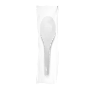 CCF Individual Wrap Medium Weight PP Plastic Asian Soup Spoon - White 1000 Pieces/Case
