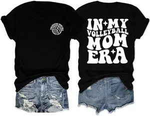 In My Volleyball Mom Era T Shirt for Women Volleyball Graphic Tee Shirt