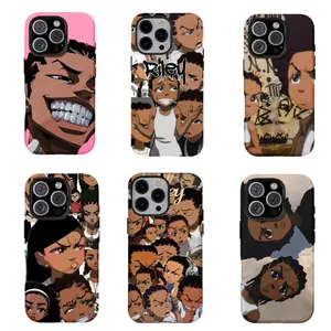 The Boondocks Huey & Riley Phone Case Trendy Anime Phone Case Compatible for iPhone 17Promax 16 15 14 13 12 11 and for Samsung S21-S25 Perfect Gift for Fans Her/Him