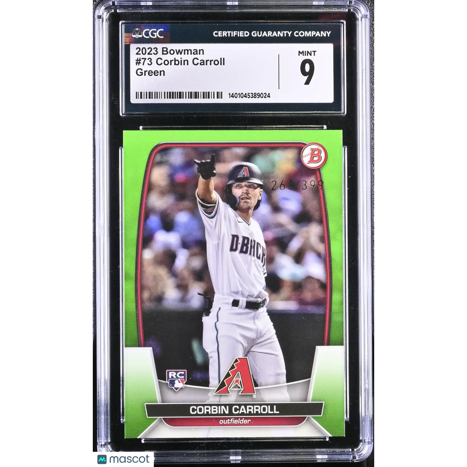 Corbin Carroll CGC 2023 Bowman #73 Green 263/399 Baseball 9