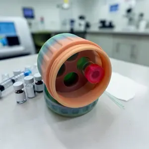 Round Peptide Twist Container Holds 4 3mL Vials. One Round Case