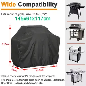 BBQ Gas Grill Cover Barbecue Waterproof Outdoor Heavy Duty UV Protection 57-67 In
