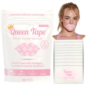 Queen Tape - Hydrating & Moisturizing Mouth Tape For Sleep - Crown Blush - Limited Color Way - Royal Plump Edition - Lip Plumping - Mouth tape with Collagen Hyaluronic Acid & Vitamin E - Built in Lip Mask - Royal Lips - One Month Supply