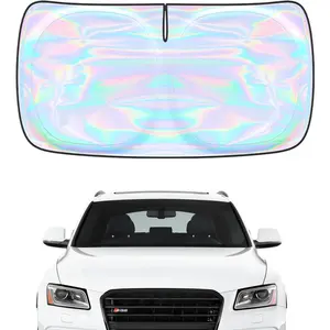 Windshield Sun Shade for Audi Q5 2018-2025 2026-4 Layers Sunshade Compatible with Audi Q5 Foldable Front Window Sunshade Sun Visor Protector Block UV Rays Keep Your Car Cooler Car Accessories