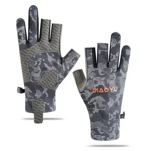 Fishing gloves dew three fingers, do not stick to bait, men's outdoor sun protection, wear-resistant, non-slip and breathable Luya riding
