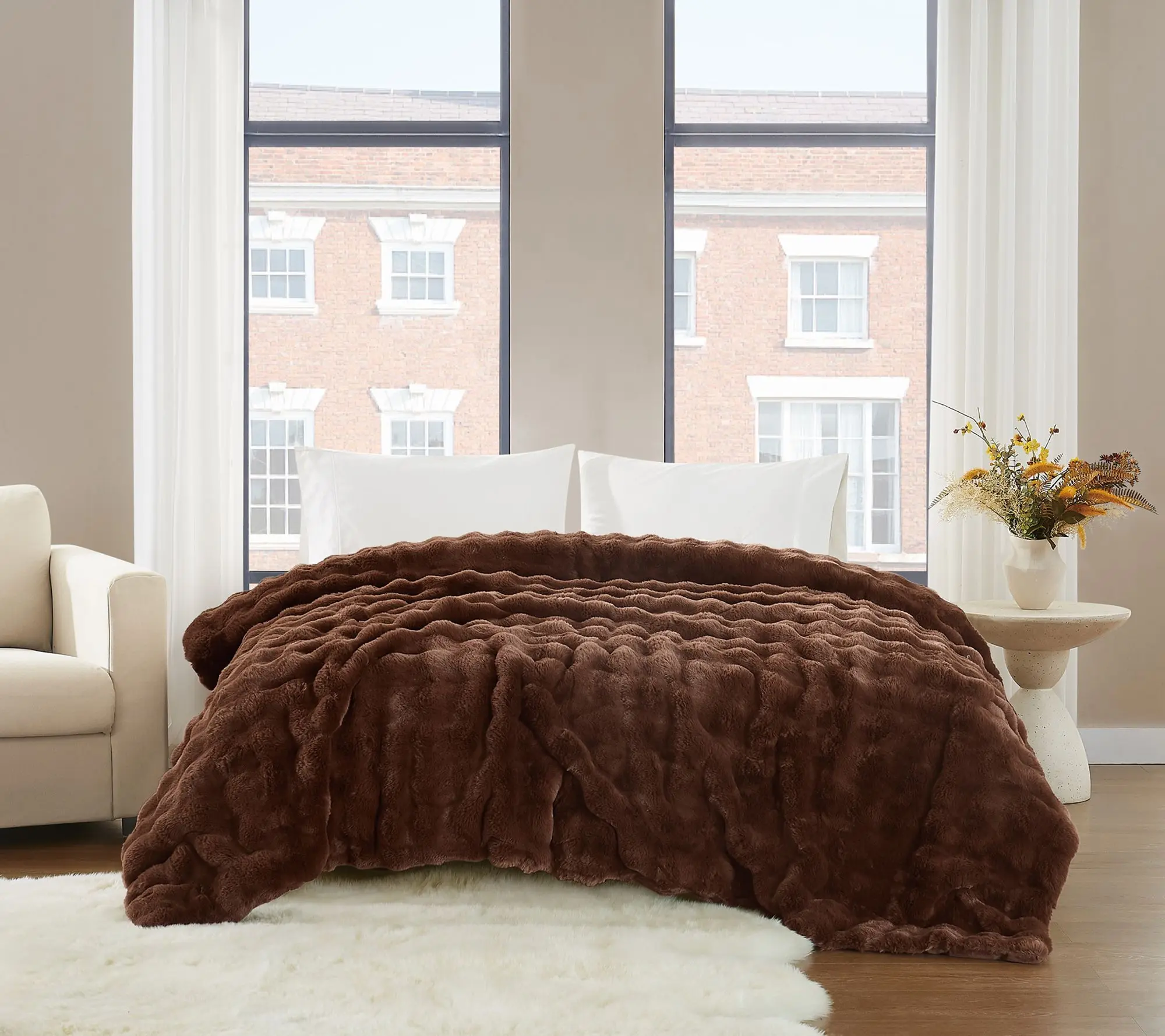 Brooklyn Loom Bubble Faux Fur Twin/TXL Blanket