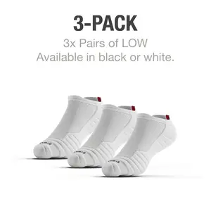 CloudFusion Low Socks - 3-Pack of All-Seasons Ankle Socks with 360° Stabilizer & Zoned Cushioning for Comfort & Support