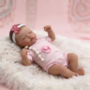 Realistic 19" Closed Eyes Reborn Newborn Baby Doll, Handmade Lifelike Sleeping Doll with Hand-Painted Head, Magnetic Pacifier, Complete Accessories, for Gift Collection Pretend Play 3+