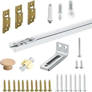 30" Bifold Closet Door Track Replacement Kit, Folding Pocket-Door Hardware Repair Kit with Pivot, Guide Wheel and Bracket for Bedroom Laundry Room