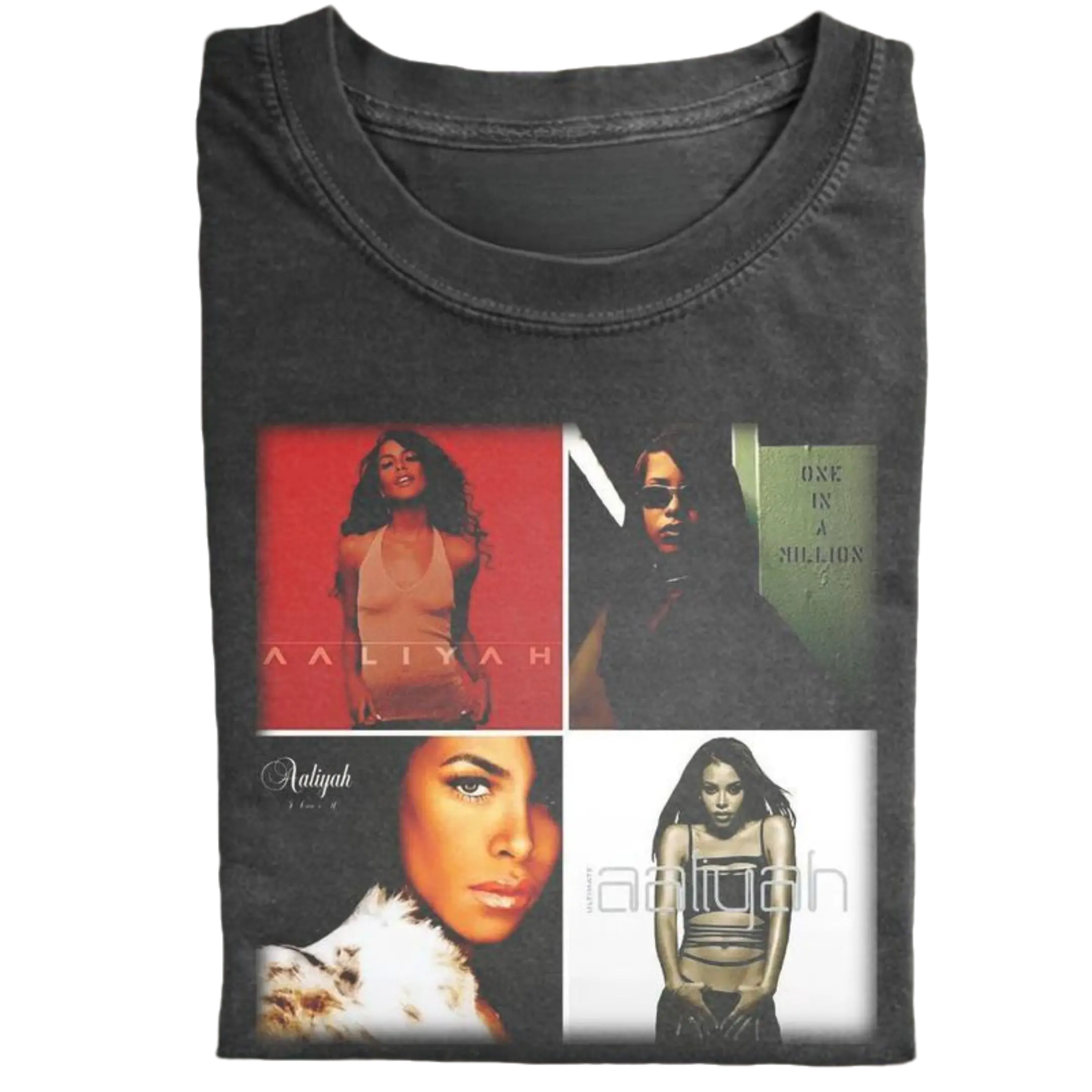 Vintage Aaliyah Album Graphic Tee - One In A Million - Aaliyah Red Album - Music Shirt - 90's R&B - 90s Hip-Hop Queen Shirt - Aaliyah Tribute - R&B Icon Style - Gift for Fans of Aaliyah - Womenswear Menswear Top