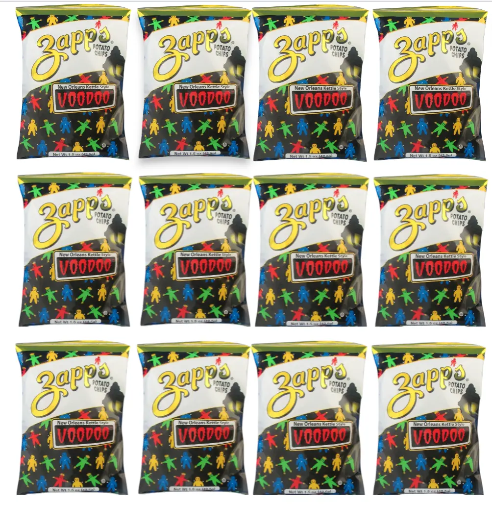 Zapp's New Orleans Kettle-Style Potato Chips, Voodoo Flavor Crunchy Chips with a Spicy, 1.5 Oz Bags, Pack of 12, Bundled By Shoppyway Snack Crispy Tangy