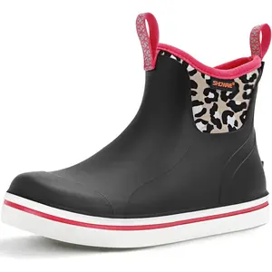 Unisex-Child Ankle Rain Boots Kids Deck Boot Waterproof Lightweight Rubber Mud Booties for Boys Girls