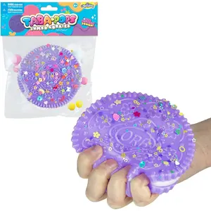 ORB Tabalicious Taba-Pops Jumbo Purple TABA Squishy Cookie - Super Soft, Jumbo Sized Sandwich Cookie - Squish, Squeeze, Pinch for Stress Relief - Play Food Squishy Fidget Toys for Kids and Adults