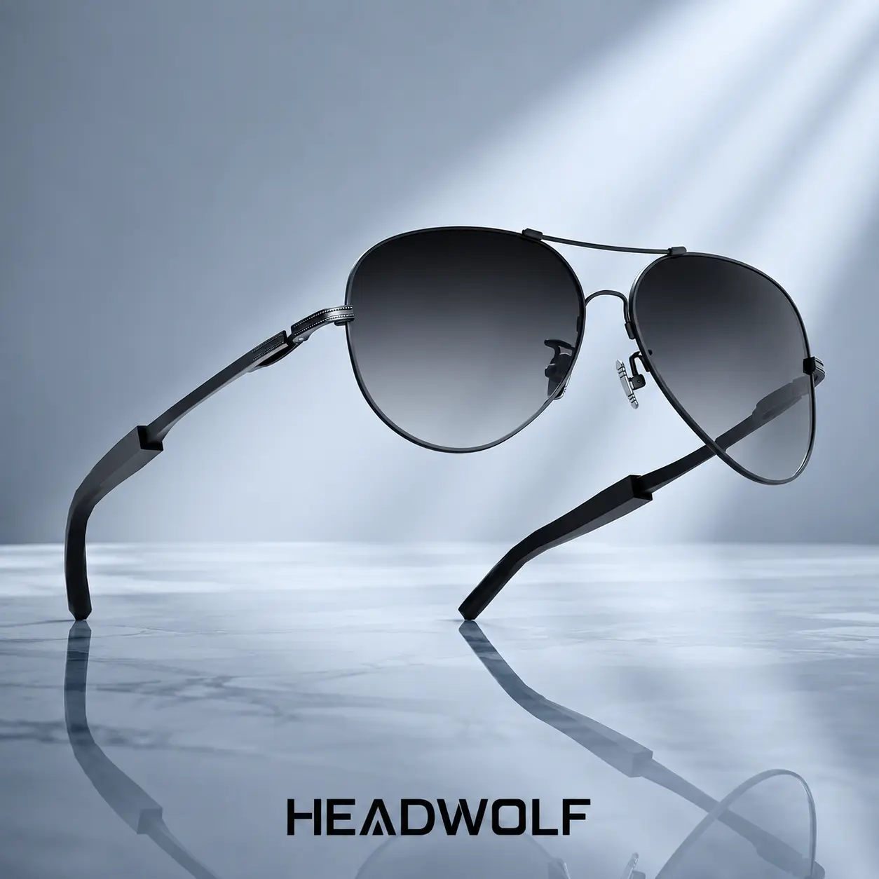 【HEADWOLF】Unisex Adults Smart Glasses - Titanium Alloy Wearable AI Eyewear with Magnetically Detachable Temples, AI Translation, Voice Assistant, Lightweight Build, Memory Metal, Noise Reduction, Music Player, Built-in Lithium Ion Cells Batteries, Batteri