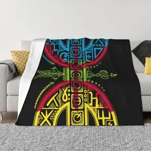 Berber Flag With YAZ Amazigh Symbol Tamazight People Blanket Flannel Fleece Kabyle Carpet Morocco Throw Blankets Couch QuiltThanksgiving Children's Day holiday gifts for family members summerwins