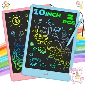 10 Inch LCD Writing Tablet 2 Pack Quick Erase Colorful Doodle Board - Study, Play, Draw