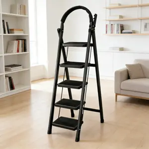 1PCS Heavy-Duty Foldable Step Ladder, 3/4/5 Step Options, Sturdy Plastic Construction, Anti-Slip Steps for Security, Lightweight & Easy to Carry, Versatile for Household Chores, Maintenance & Warehouse Operations