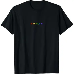 Human Rainbow Subtle Pride Month LGBT Gay Rights Equality T-Shirt Pure Cotton Graphic Tees Menswear Top: Gifts for Men & Women
