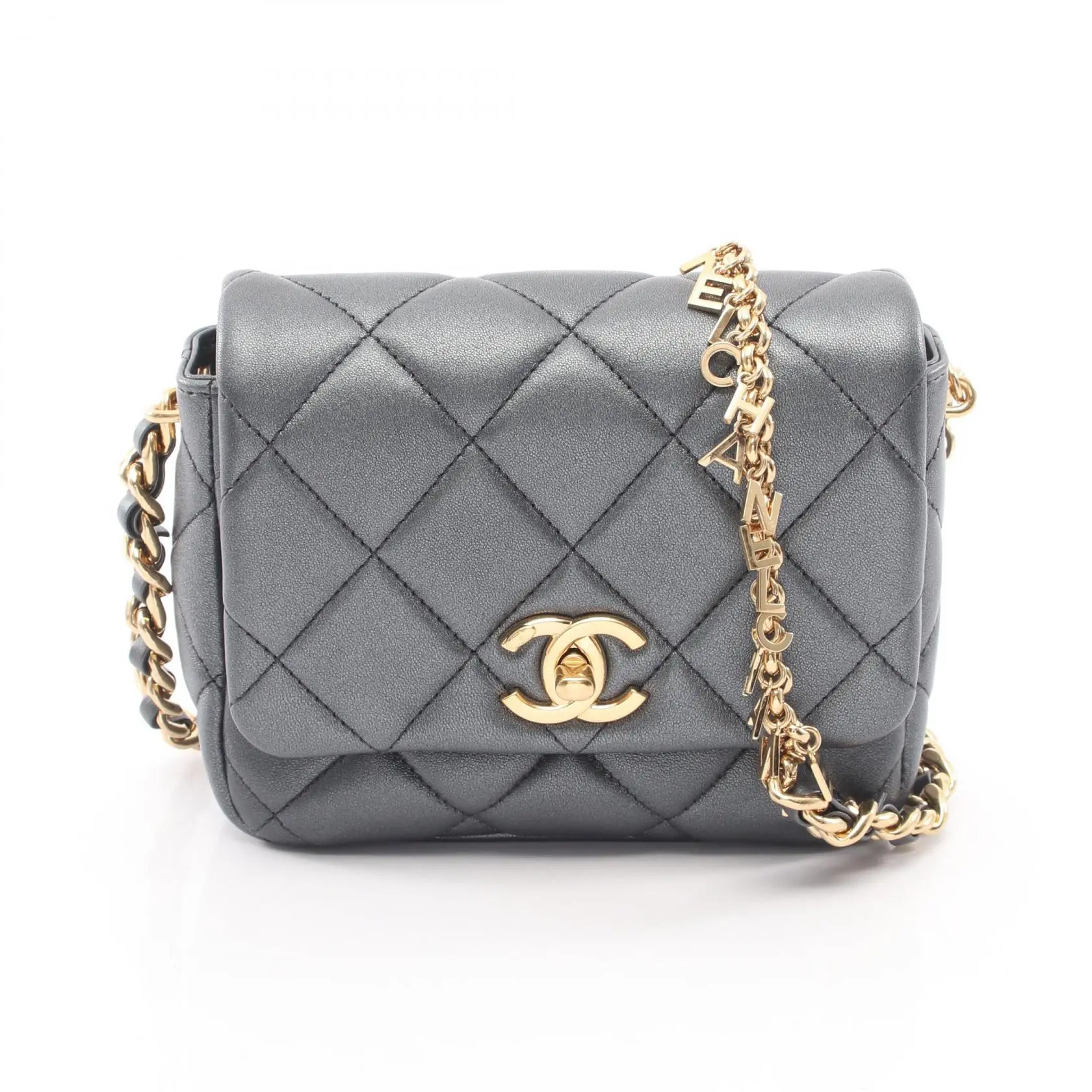 Pre-owned CHANEL Lambskin Shoulder Bags Mini Matelasse Shoulder Bag