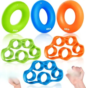 Hand Grip Strengthener, Finger Exerciser, Grip Strength Trainer (6 PCS),New Material,Forearm Grip Workout, Finger Stretcher, Relieve Wrist Pain, Carpal Tunnel, Trigger Finger, Mallet Finger and More.