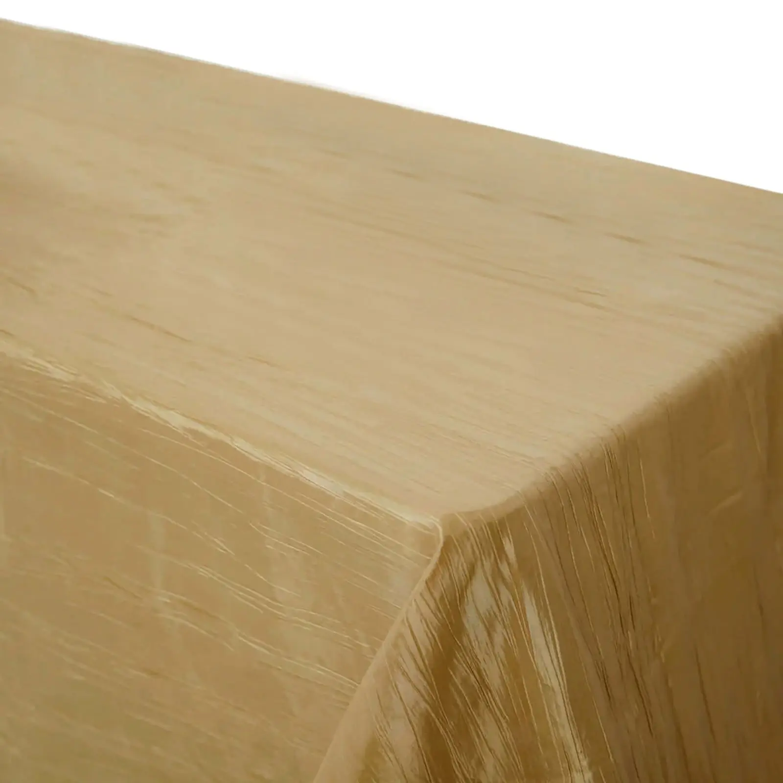 Gold Taffeta Rectangle Tablecloth - 90"x156" Accordion Crinkle Design, Seamless Finish, Hand Wash & Hang Dry, for Wedding Parties, Upscale Decor, Event