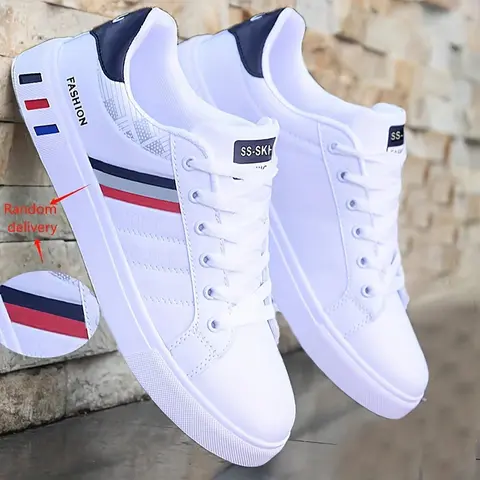 Men's Fashionable Letter Label Design Lace-Up Low-Top Sneakers, Casual Comfortable Sports Shoes for Outdoor, Men's All-Match Round Toe Sneakers for Daily Wear, Trendy Fashion Sneaker, Stylish Sneakers, Fashion Footwear Sneakers