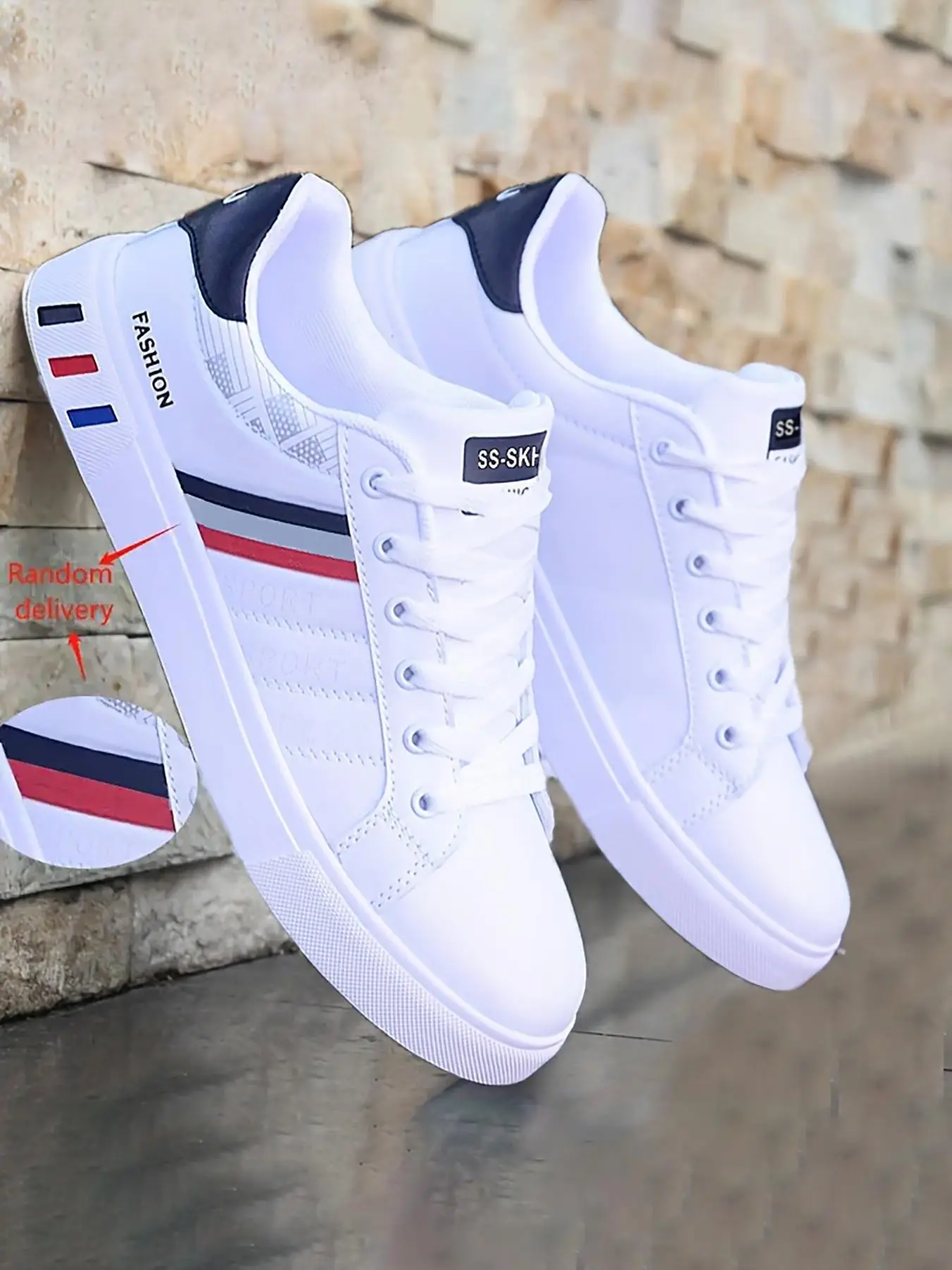 Men's Fashionable Letter Label Design Lace Up Low Top Sneakers, Casual Comfortable Sports Shoes for Outdoor Walking Jogging, Male All-match Round Toe