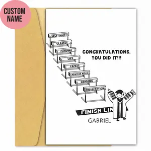 Funny Graduation Card – “You Did It!” Custom Name Congrats Card 🏁